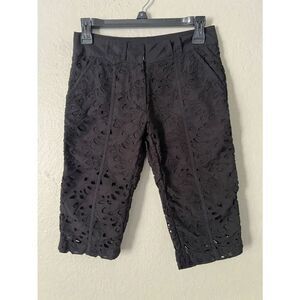 Like New! Sretsis Lace Cropped Pants Bermuda Shorts Black in Size 2